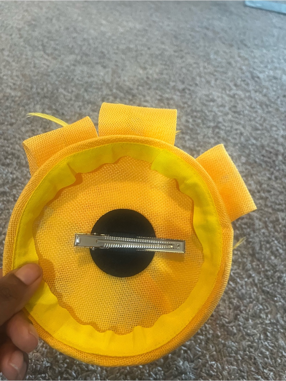 Vibrant Yellow Floral Fascinator Hat for Women Derby Tea Party - Picture 2 of 6